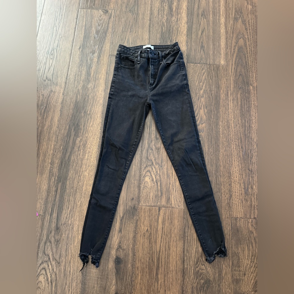 Abercrombie & Fitch Black High Ride Super Skinny Ankle Jeans